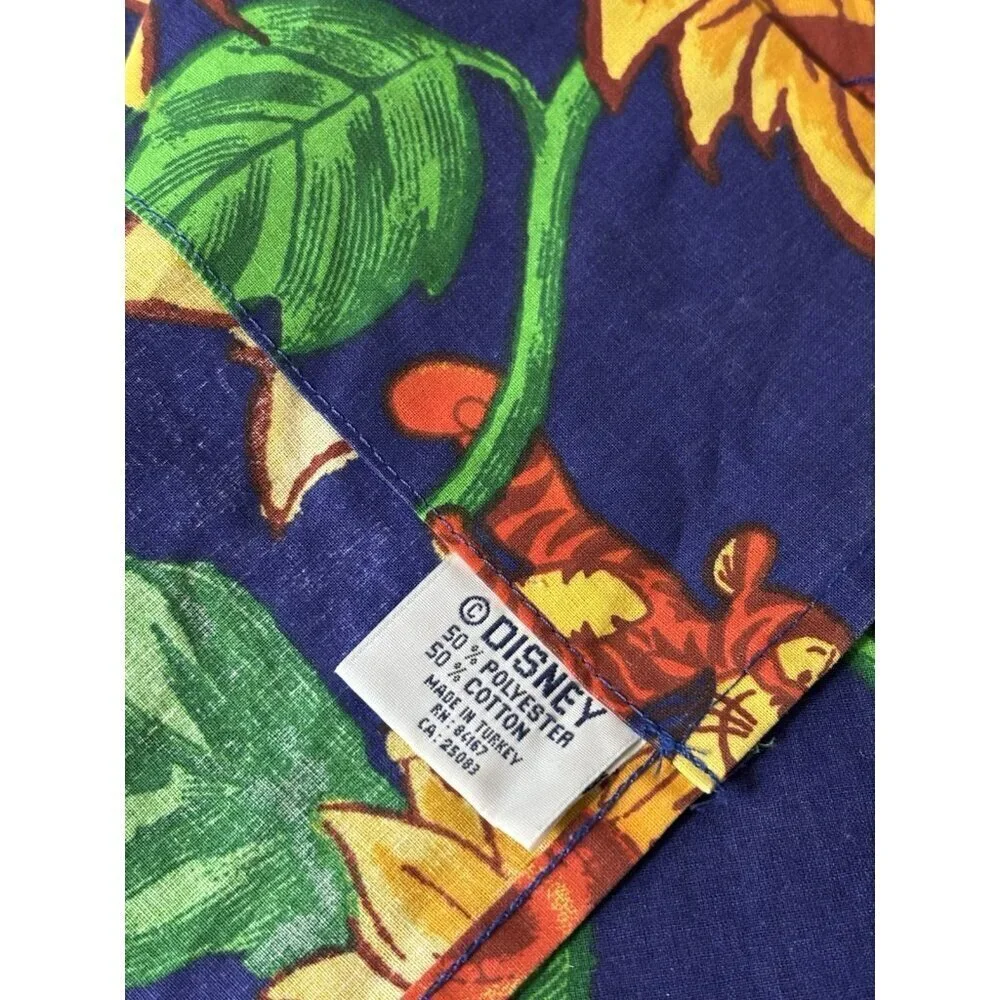 Vintage Disney Winnie the pooh & friends Blue Sunflower shower‎ curtain 70x70”